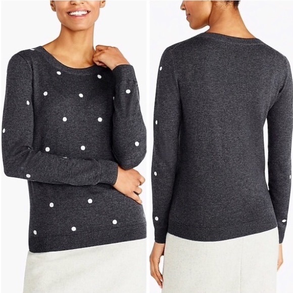 J. Crew Mercantile Size XXS Wool Blend Polkadot Sweater - Picture 2 of 6